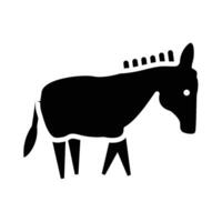 Donkey Side View icon solid vector