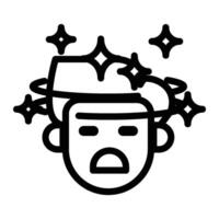 Dizzy icon - line vector