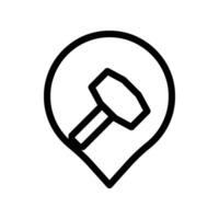 Blacksmith Map icon - outline vector