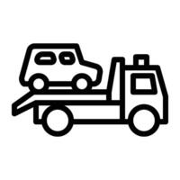 Tow Truck Emergency Service icon line vector