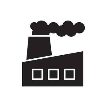 fábrica icono sólido vector