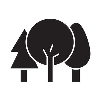 bosque icono sólido vector