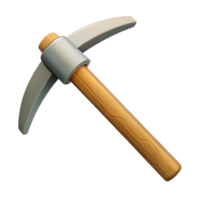 3D Model Pickaxe Wood Handle Mining Tool Illustration png