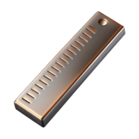 3D Render Metallic Ruler Illustration png