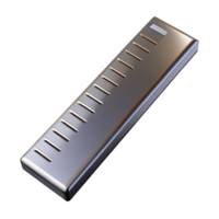 3D Render Metallic Object with Slits png