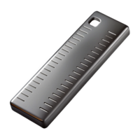 3D Render of a Metal Ruler png