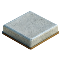 3D Render Grey Concrete Square Block png