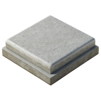 3D Render Grey Concrete Square Pedestal png