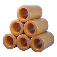 3D Render Orange Cylinders Abstract Background png