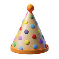 Colorful Party Hat 3D Render png