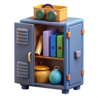 3D Render Locker Illustration Colorful Cabinet png