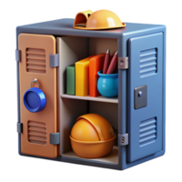 3D Render Locker Colorful Illustration png