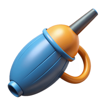 3d rendere blu arancia giocattolo acqua pistola illustrazione png