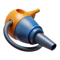 3D Render Orange Blue Vacuum Cleaner Illustration png
