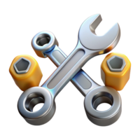 3D Render of Wrenches and Sockets png