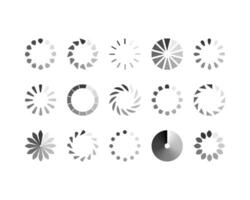 Collection Loading bar status icon. illustration. Set of loaded icons. Download progress. Donload or Upload. vector