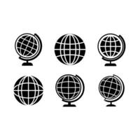 Globe Linocut Silhouette Design Art vector