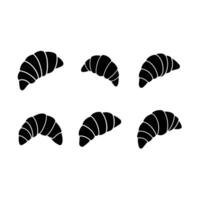 Croissant and Linocut Silhouette Design vector