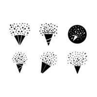 Confetti and Linocut Silhouette Design vector