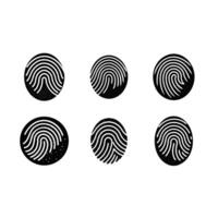 Fingerprint Icon with Glitter Effect and Linocut Silhouette Design vector