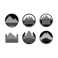 Equalizer and Linocut Silhouette Design vector