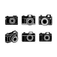 Camera Icon - and Linocut Silhouette Design vector