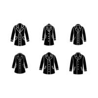 Coat and Linocut Silhouette Design vector