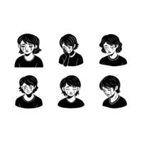 Crying Sob and Linocut Silhouette Design vector