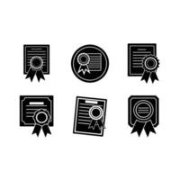Certificate Icon - and Linocut Silhouette Design vector