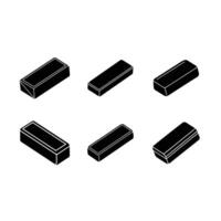 Eraser and Linocut Silhouette Design vector