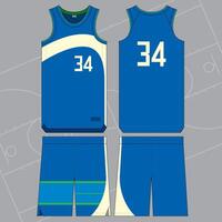 basketball jersey mockup template design team uniform front and back view vector