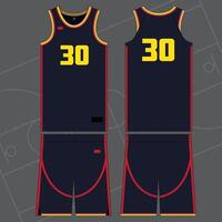basketball jersey mockup template design with number front and back vector