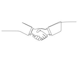 hands shaking in a formal gesture, symbolizing agreement, partnership, or cooperation. Both individuals are wearing long sleeved garments, indicating a professional context vector