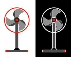 Illustration of Gray and red fan with a modern design and circular grill vector