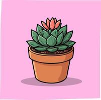 cute succulent illustration, suitable for related content or mascot vector