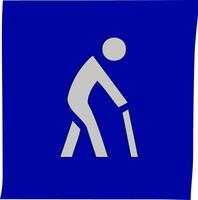 icon of person crossing be careful with stick, suitable for related content vector