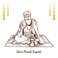 Guru Nanak Jayanti celebrates the birth of the first Sikh Guru background vector
