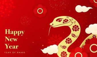 Spring Festival background design celebrates the Spring Festival of the Year of the snake vector