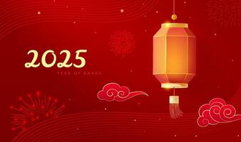 Spring Festival background design celebrates fireworks and red lanterns vector