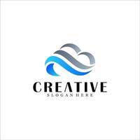 Abstract cloud logo design vector