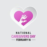 National caregivers day is February 16 banner and background design template. vector