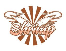 Shrimp logo design for print vector