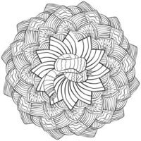 Abstract mandala with a warm autumn scarf, doodle coloring page for design and creativity vector
