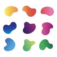 Colorful abstract shapes with gradient effect organic hand drawn liquid shapes creative elements vector