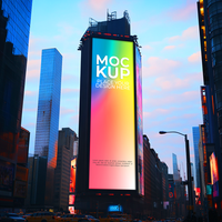 A large billboard with a colorful design on it psd