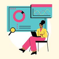 view reporting data analyst illustration vector