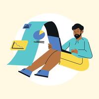 writing analyst report illustration vector