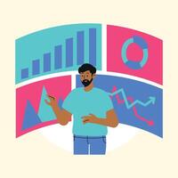reporting data analyst illustration vector