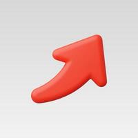 3d Realistic Arrow Up Right illustration vector
