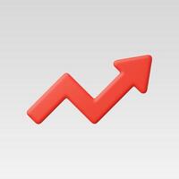 3d Realistic Arrow growth graph illustration vector